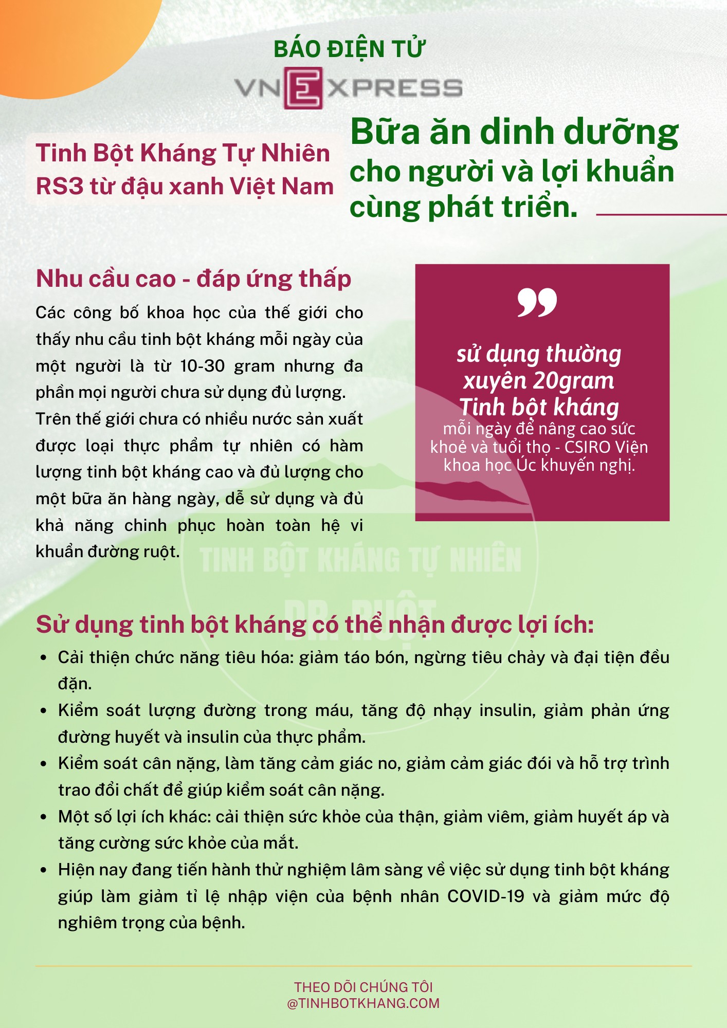Tinh bột kháng tự nhiên RS3